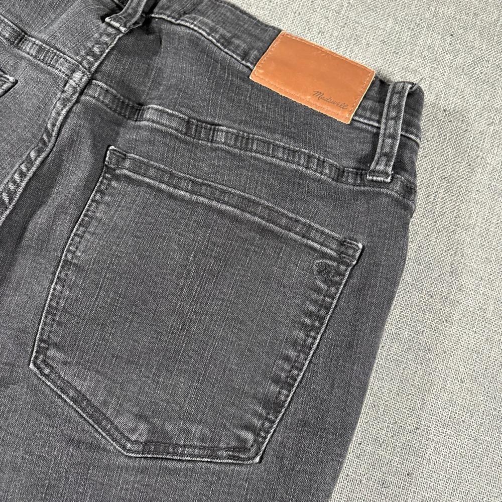 Madewell Cali Demi-Boot Jeans‎ Womens 29 Black Raw Hem High Rise Stretch Denim